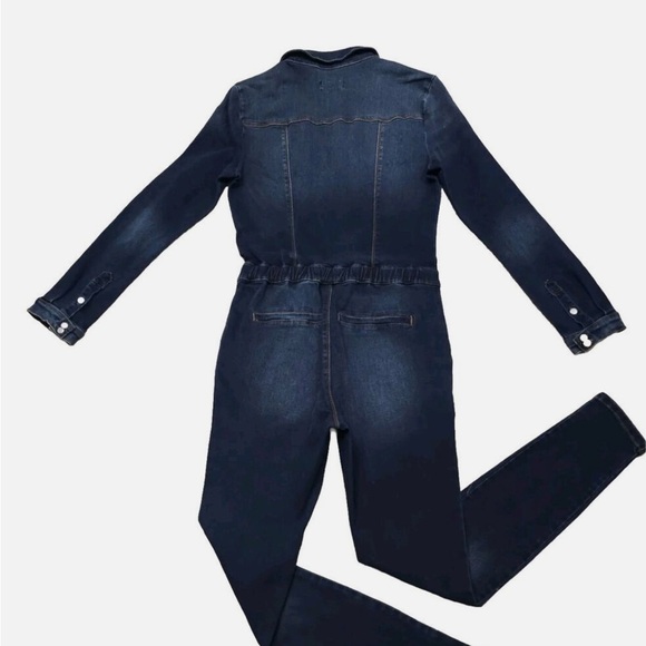 BEBE Denim Chambray Utility Surplice Onepiece Jumpsuit size 4 - Picture 8 of 11